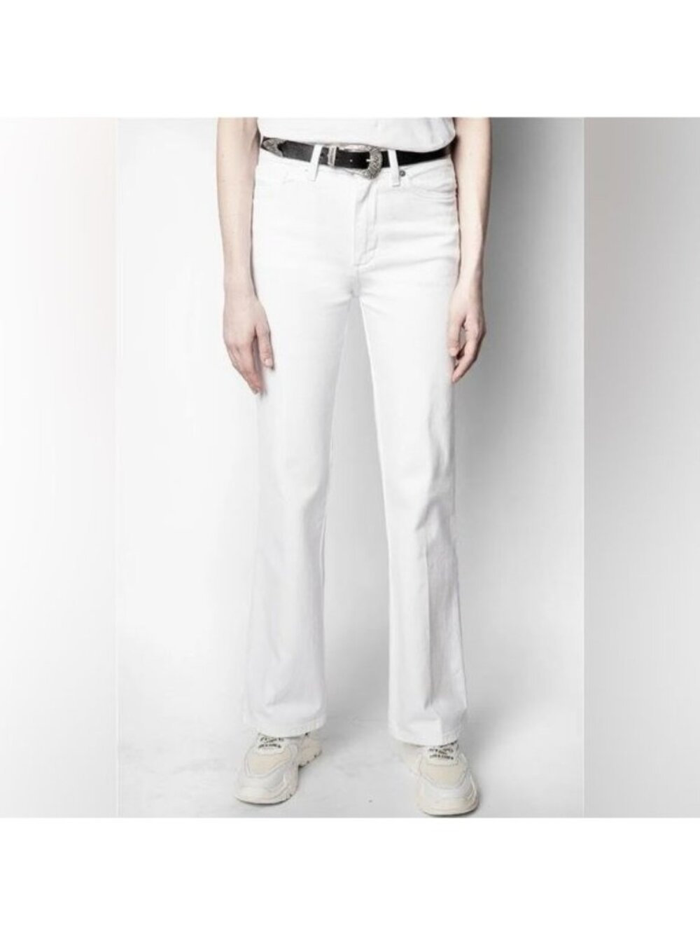 Zadig and Voltaire Pistol Blanc Flare White Jeans